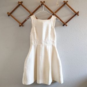Textured White Fit & Flare Dress